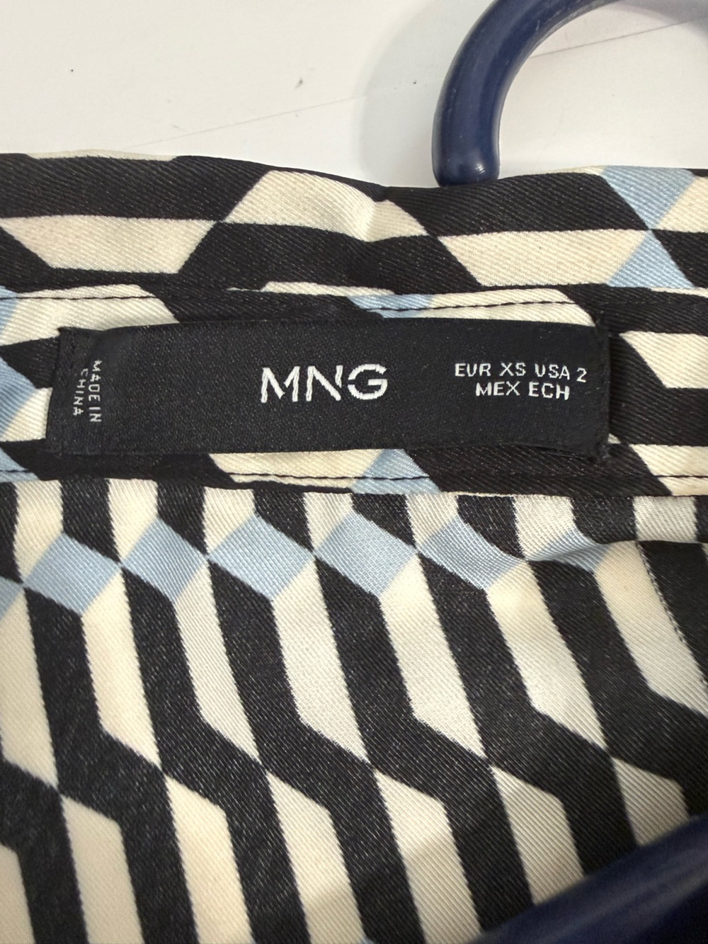 Mango Geometric Print Midi Dress in Black, White & Rust - Picture 6 of 13